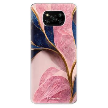 Odolné silikonové pouzdro iSaprio - Pink Blue Leaves - Xiaomi Poco X3 Pro / X3 NFC