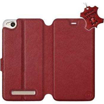 Flip pouzdro na mobil Xiaomi Redmi 4A - Tmavě červené - kožené -   Dark Red Leather (5903226518746)