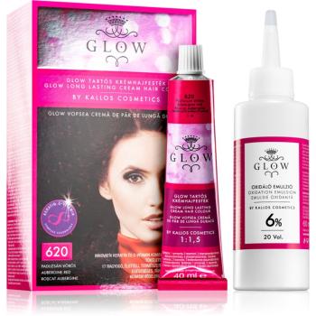 Kallos Glow permanentní barva na vlasy odstín 620 Aubergine Red 100 ml