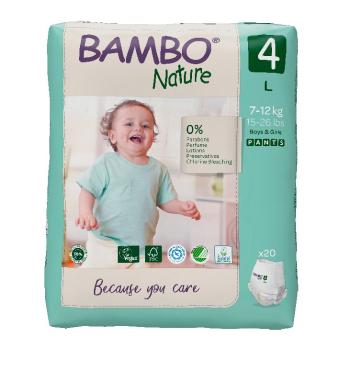 Bambo Nature Pants 4 7-12 kg tréninkové kalhotky 20 ks