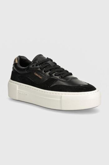 Sneakers boty Calvin Klein FF CUPSOLE LACE UP W/ML MIX M černá barva, HW0HW02125