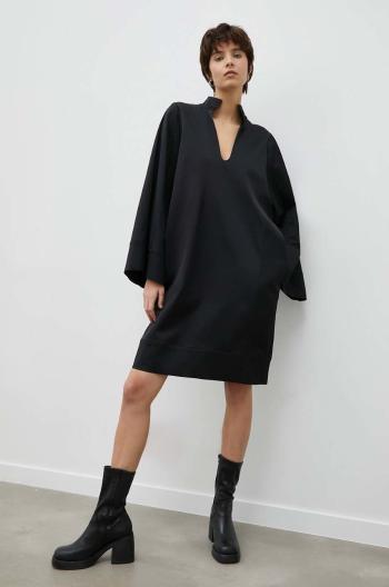 Vlněné šaty By Malene Birger černá barva, mini, oversize