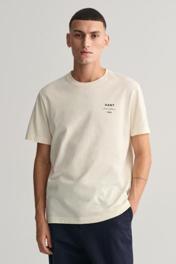 TRIČKO GANT LOGO SCRIPT SS T-SHIRT CREAM