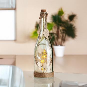 Gilde LED dekorace Vzkaz v láhvi - Bílý plot