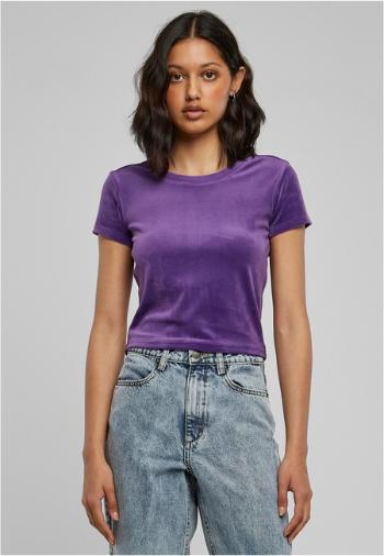 Urban Classics Ladies Short Velvet Tee realviolet - XS