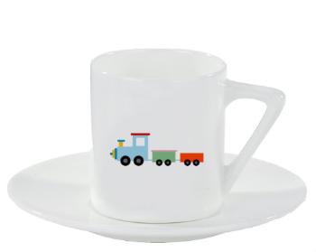 Espresso hrnek s podšálkem 100ml Kids train