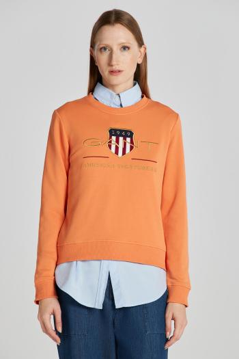 MIKINA GANT ARCHIVE SHIELD C-NECK SWEAT APRICOT ORANGE