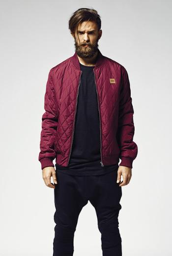 Urban Classics Diamond Quilt Nylon Jacket burgundy - M