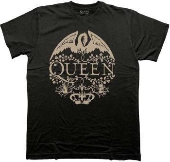 Queen Tričko Floral Crest Mono Unisex Black L