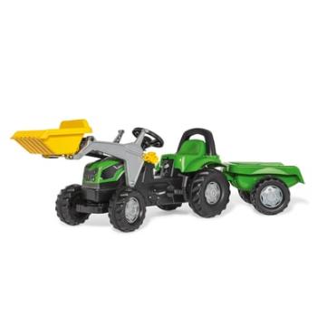 Rolly Toys Šlapací traktor Deutz s vlekem a čelním nakladačem RollyKid