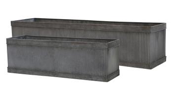 2ks dekorační plechový zinkový antik obal na květináč Planters - 89*21*22/ 59*19*18cm 65055000 (65550-00)