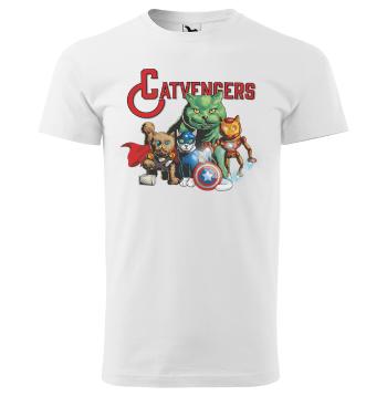 Tričko Catvengers (Velikost: XL, Typ: pro muže, Barva trička: Bílá)