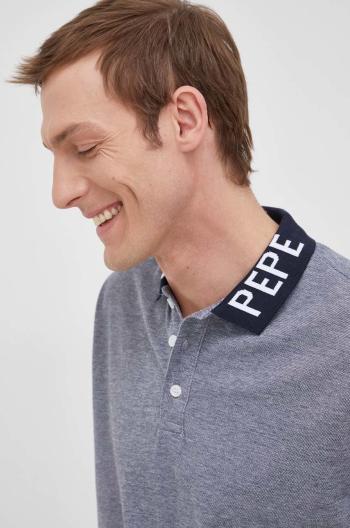 Bavlněné polo tričko Pepe Jeans Fabrice D tmavomodrá barva