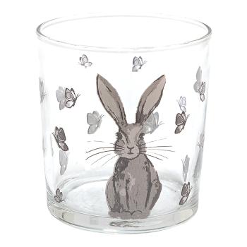 Sklenička na vodu se zajíčkem Rustic Easter Bunny - Ø 8*9 cm/ 250ml 6GL4087