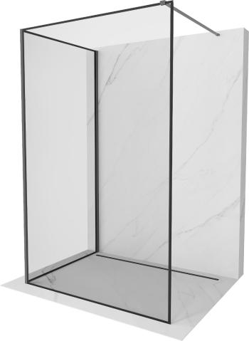 MEXEN/S Kioto Sprchová zástěna WALK-IN 90 x 90 cm, černý vzor, grafit metal 800-090-212-95-70-090