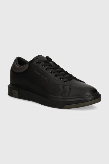 Kožené sneakers boty Armani Exchange černá barva, XUX123 XV534 U181