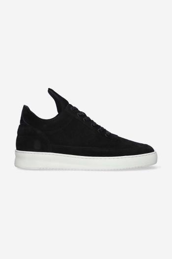 Semišové sneakers boty Filling Pieces Low Top Perforated černá barva, 10120101861