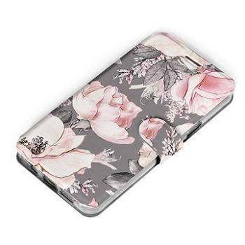 Mobiwear Flip pouzdro pro Apple iPhone 13 Pro - MX06S Květy na šedém pozadí (5903516902866)