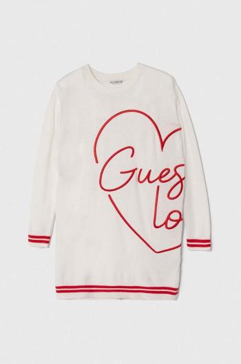 Dívčí šaty Guess bílá barva, mini, oversize, J4YK08 Z3FV0