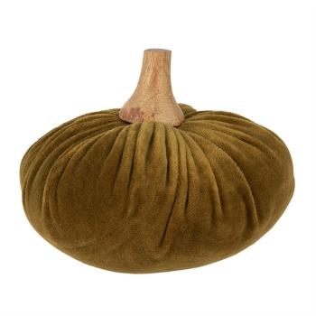 Zelená textilní dekorace dýně Pumpkin L - Ø 15*12 cm 65418