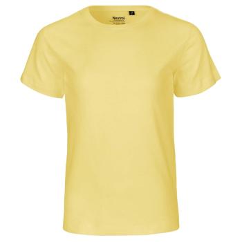 Neutral Dětské tričko s krátkým rukávem z organické Fairtrade bavlny - Dusty yellow | 128/134