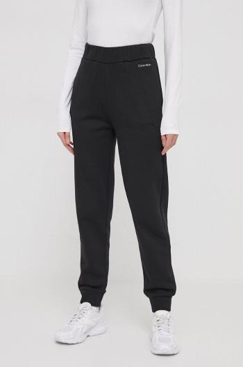 Tepláky Calvin Klein černá barva, hladké, K20K206965