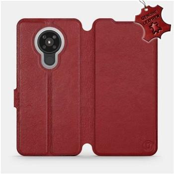 Flip pouzdro na mobil Nokia 5.3 - Tmavě červené - kožené -   Dark Red Leather (5903516260188)