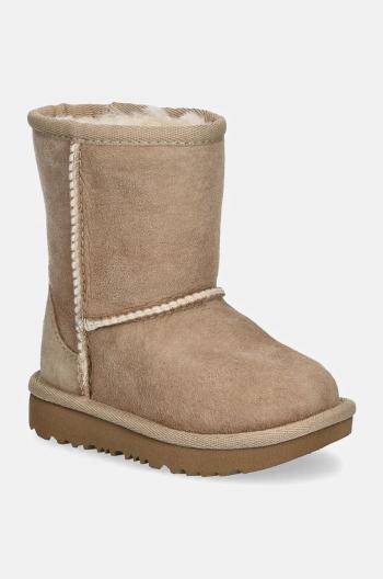 Dětské semišové sněhule UGG T CLASSIC II béžová barva