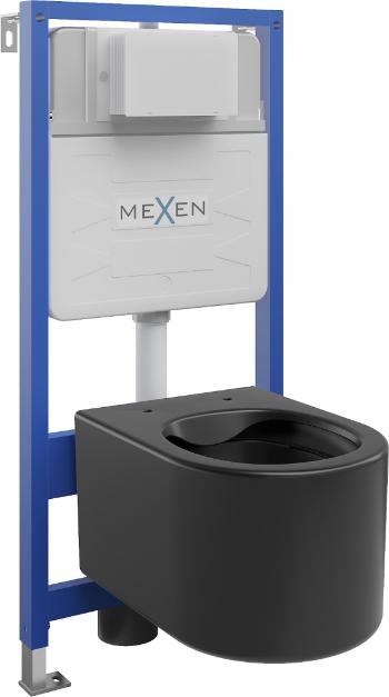 MEXEN/S WC předstěnová instalační sada Fenix Slim s mísou WC Sofia,  černá mat 6103354XX85