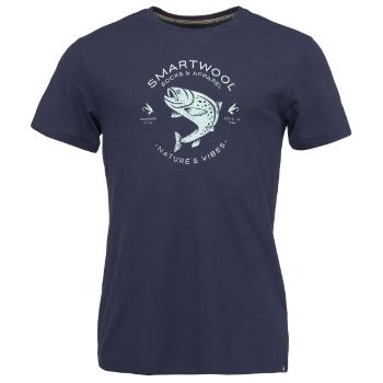 Smartwool TROUT FISHING GRAPHIC SS TEE SLIM FIT Pánské triko, tmavě modrá, velikost