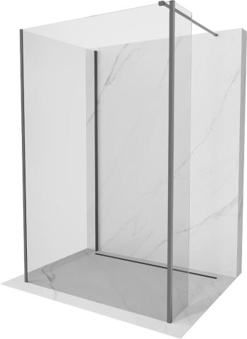 MEXEN/S Kioto Sprchová zástěna WALK-IN 125 x 70 x 30 cm, transparent, grafit metal 800-125-070-221-95-00-030