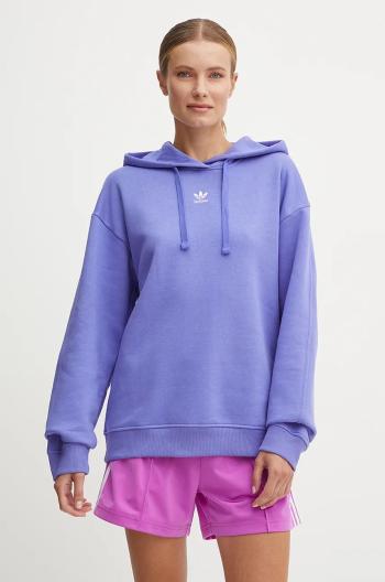 Mikina adidas Originals dámská, fialová barva, s kapucí, hladká, IY9618