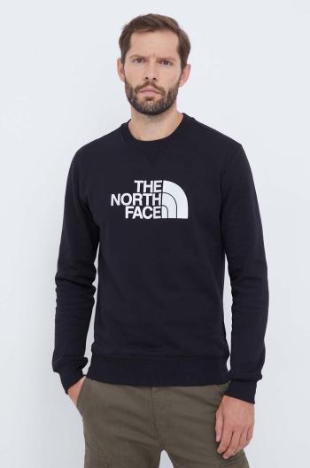 The North Face pamut melegítőfelső Drew Peak Crew fekete, férfi, nyomott mintás, NF0A4SVRKY41