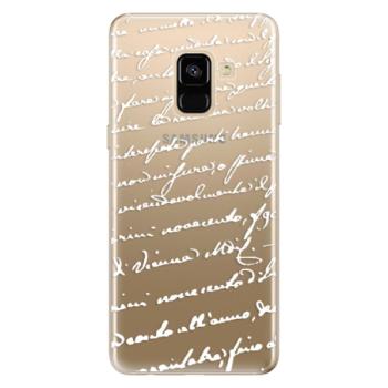 Odolné silikonové pouzdro iSaprio - Handwriting 01 - white - Samsung Galaxy A8 2018