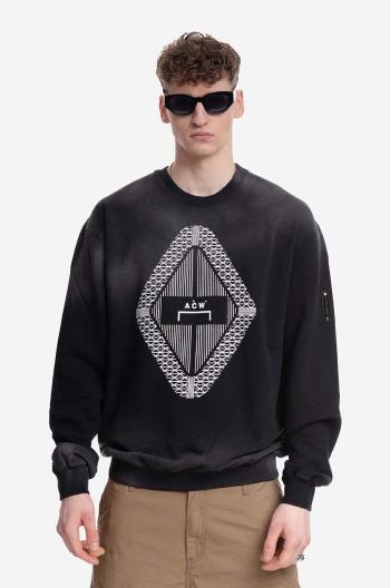 Bavlnená mikina A-COLD-WALL* Gradient Crewneck ACWMW125 BLACK pánska, čierna farba, s potlačou