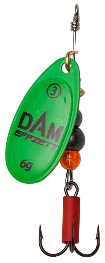 Dam třpytka effzett fluo spinner green - velikost 6 hmotnost 20 g