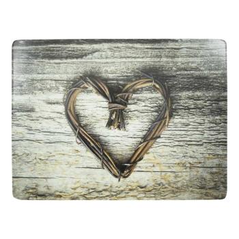 4ks pevné korkové prostírání srdce z větviček Heart Twig  - 30*40*0,4cm SCPMHT