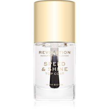 Makeup Revolution Speed & Shine rychleschnoucí lak na nehty průsvitný 10 ml