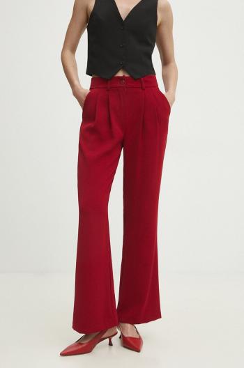 Kalhoty Answear Lab dámské, červená barva, jednoduché, high waist