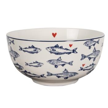 Porcelánová miska s rybkami Sun Sea And Fish - Ø 14*7cm/ 500ml SSFBO