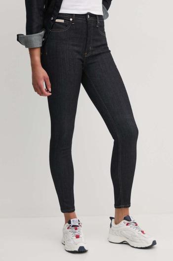 Džíny Calvin Klein Jeans dámské, tmavomodrá barva, J20J224025