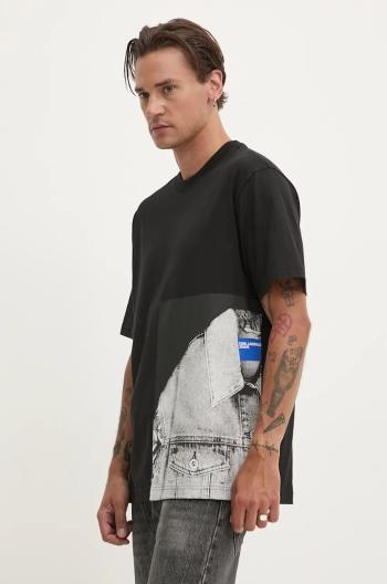 Bavlněné tričko Karl Lagerfeld Jeans černá barva, s potiskem, 246D1701