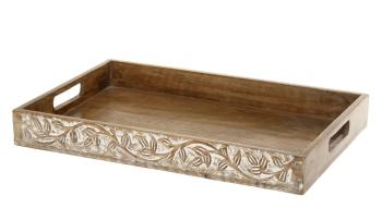 Dřevěný servírovací podnos s uchy Tours Tray - 45*30*5,5 cm 61083800