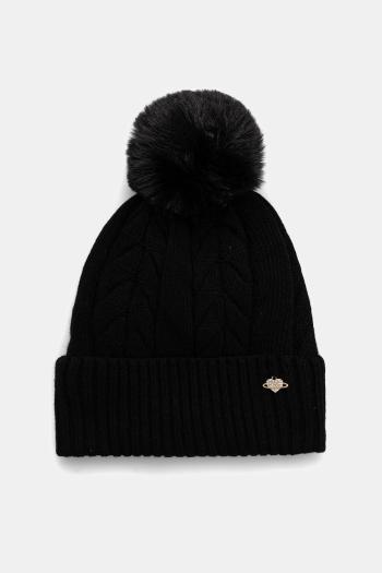 Detská vlnená čiapka Jamiks DRACO II čierna farba biela, JZI246