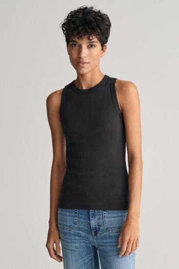 TOP GANT HIGH NECK RIB TANK TOP BLACK