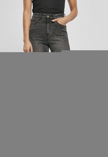 Urban Classics Ladies High Waist Skinny Jeans black stone washed