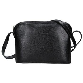 Kožená dámská crossbody kabelka Hexagona 111747 - černá