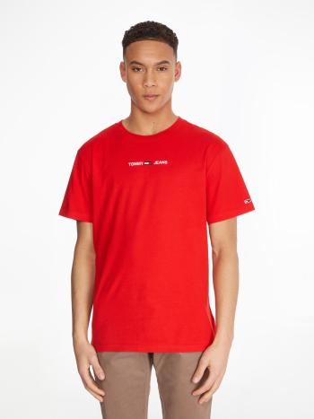 Tommy Jeans pánské červené triko - XL (XNL)