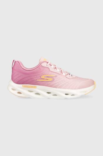 Běžecké boty Skechers 129497 GO RUN SWIRL TECH SPEED HEADWAY růžová barva