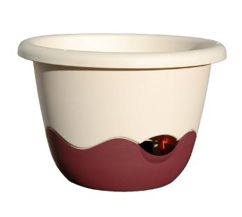 Plastia Ghiveci flori cu auto-udare Mareta bej + vișiniu, diam. 30 cm, bej, diam. 30 cm